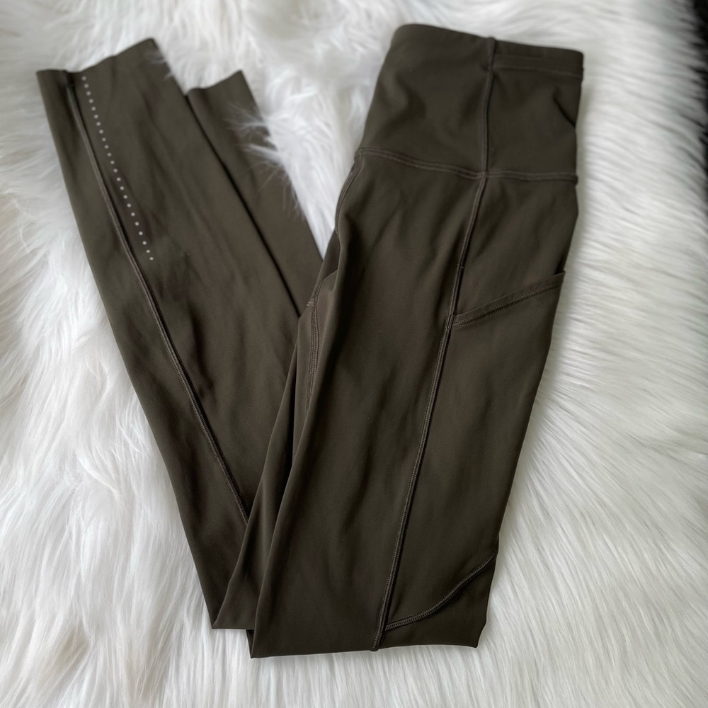 Lululemon Fast & Free 7/8 Tight II size 2 - Dark Olive - Picture 4 of 12